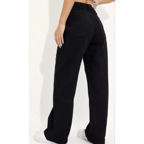 Calça Jeans Feminina Wide Leg Cintura Alta