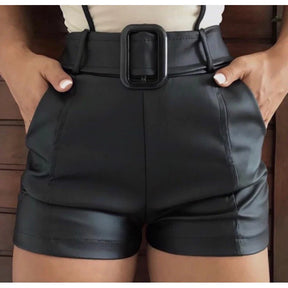 Shorts Feminino De Couro