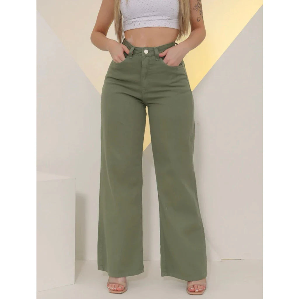 Calça Wide Leg Pantalona Jeans