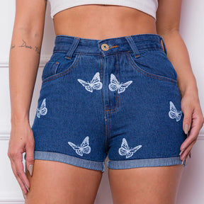 Short Jeans Feminino Com Estampas